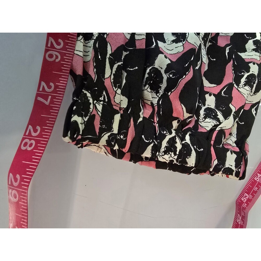 GUCCI Silk French Bulldog Pants Women's size EU 38, US MEDIUM, Pink Multicolor - Picture 7 of 16